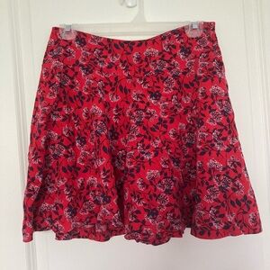 4/$25 Maison Jules Red Floral Flowy Shorts with Inner Lining Women’s 4